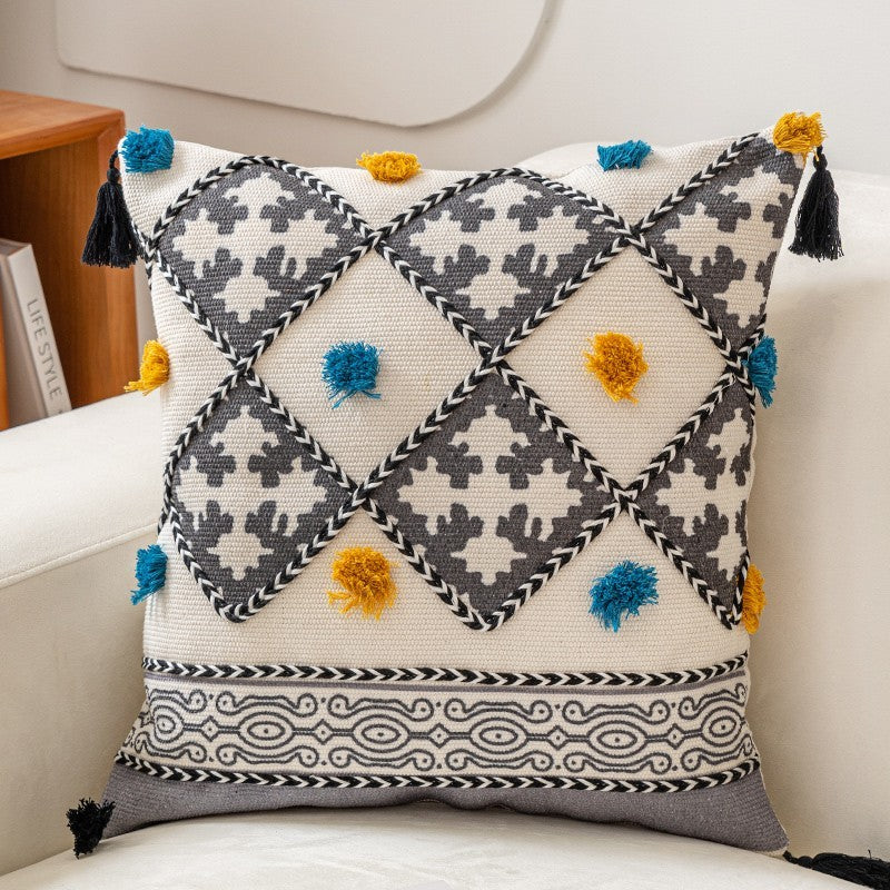 Ethnic Style Pillow Cover Living Room Sofa Tufted Pillow Personality Afternoon Nap Pillow