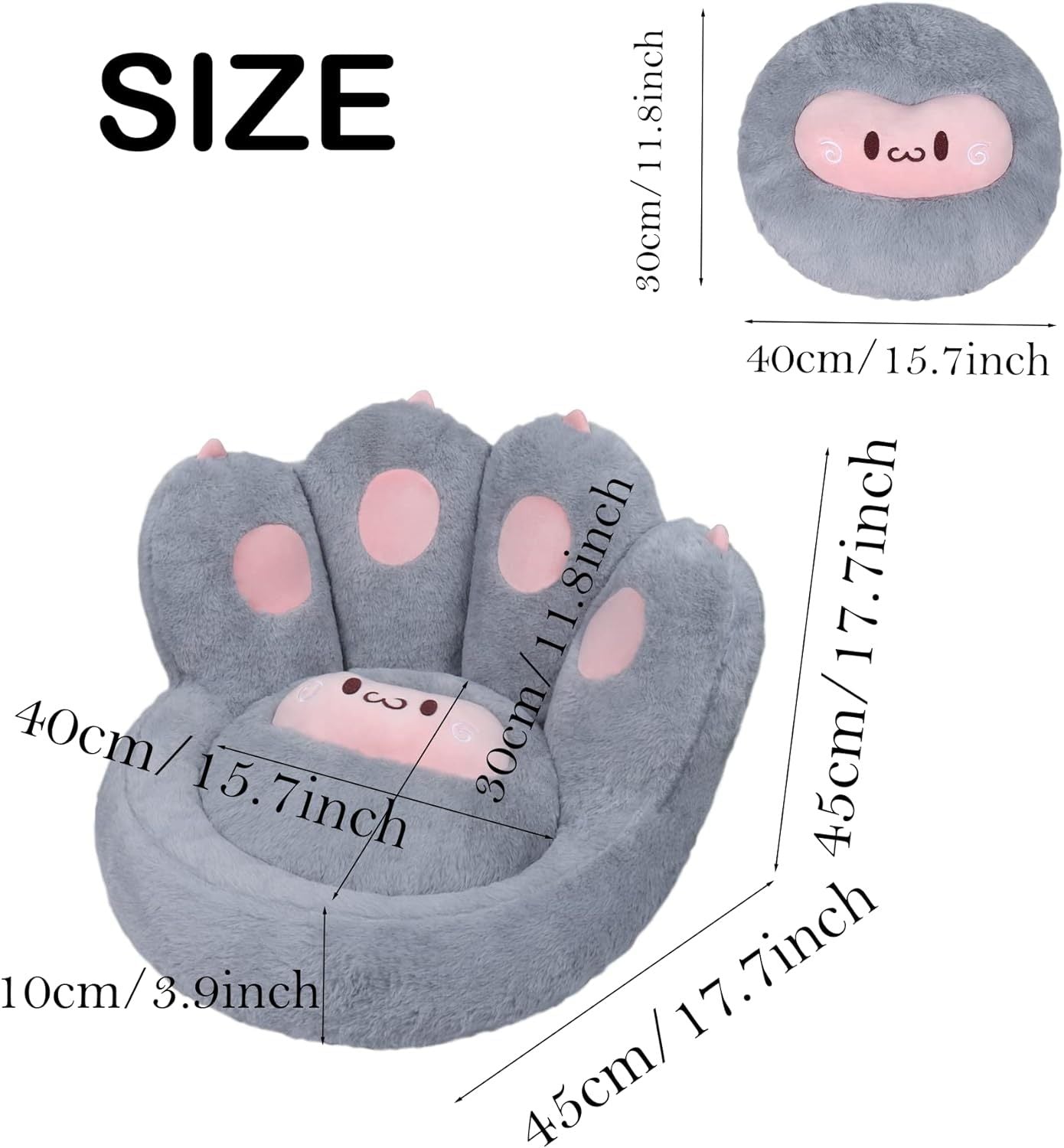 Cute Seat Cushion Cat Paw Shape Floor Cushion With Detachable Sheep Plush For Gamer Chair Reading Pillow And Leisure Lazy Sofa For Dining Room Office Bedroom Chair Cushion