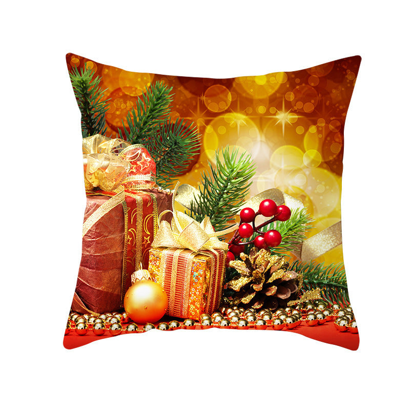 Santa Elk Pillow Cover Lumbar Pillow Car Pattern