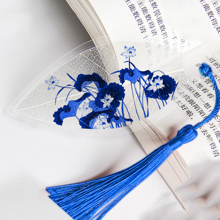 Leaf Vein Bookmark, Chinese Painting, Real Leaf Vein, Creative Bookmark, Chinese Style, Jiangnan Water Town Landscape