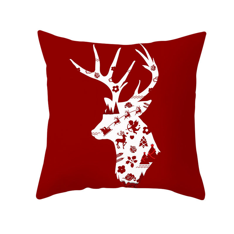 Santa Elk Pillow Cover Lumbar Pillow Car Pattern