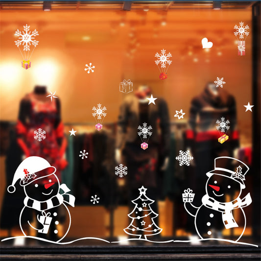 Christmas Snowman Snow Glass Decoration Sticker