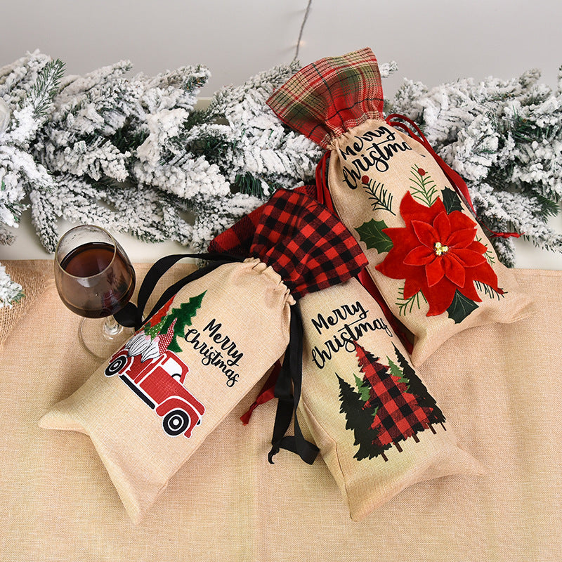 Christmas decoration wine bottle cover