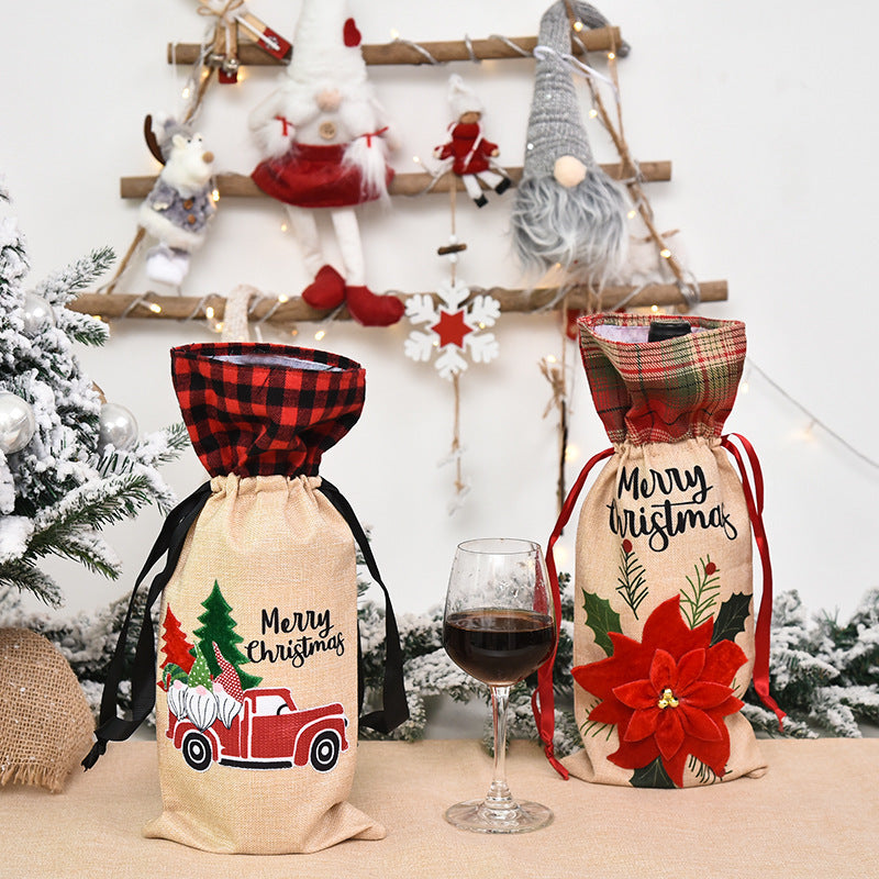 Christmas decoration wine bottle cover