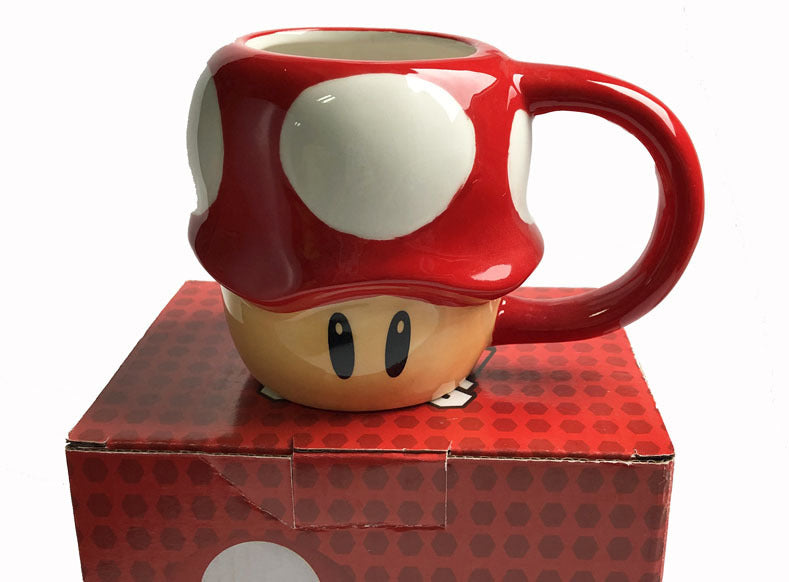 Cartoon Cute Mushroom Cup Ceramic Cup Mushroom Doll Hat Cup Handle Mug