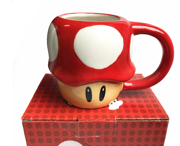 Cartoon Cute Mushroom Cup Ceramic Cup Mushroom Doll Hat Cup Handle Mug