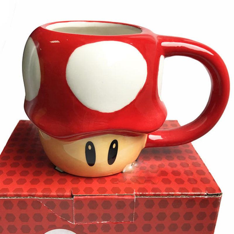 Cartoon Cute Mushroom Cup Ceramic Cup Mushroom Doll Hat Cup Handle Mug