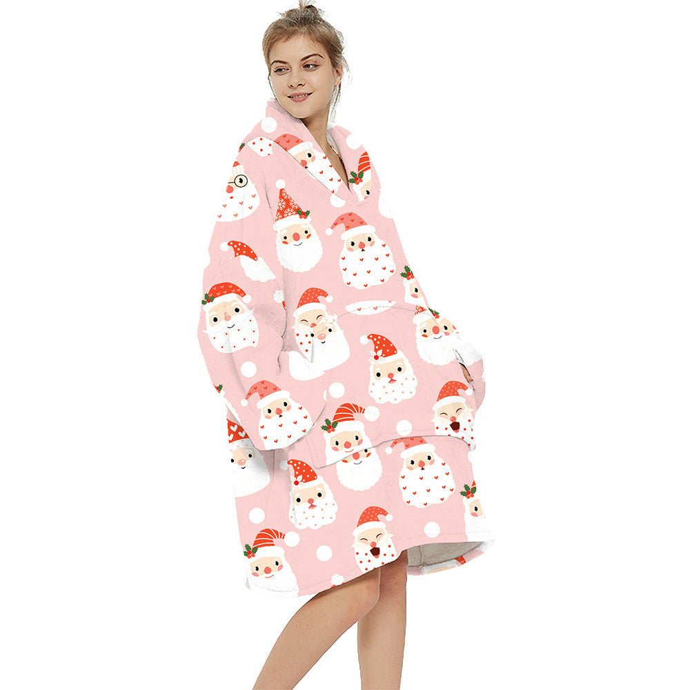 🌟 Cozy Cotton Flocking Pajamas Blanket Hoodie – Perfect for Staying Warm and Stylish! 🌟