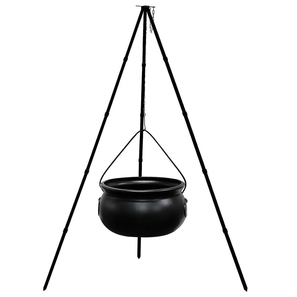 Halloween Season Witch Cauldron On Bonfire Set with Tripod