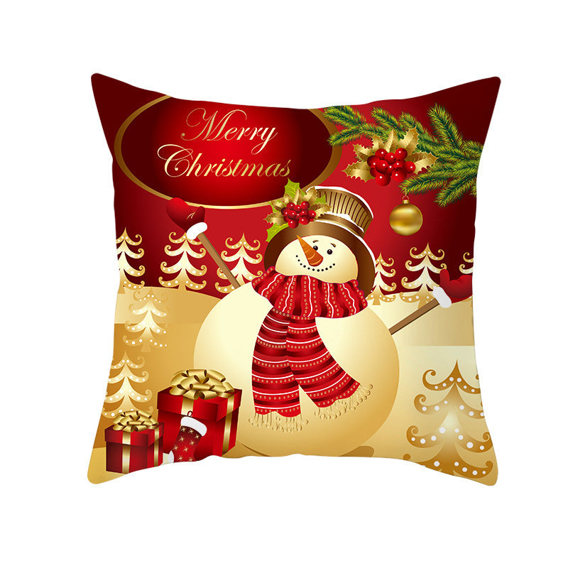 Santa Elk Pillow Cover Lumbar Pillow Car Pattern