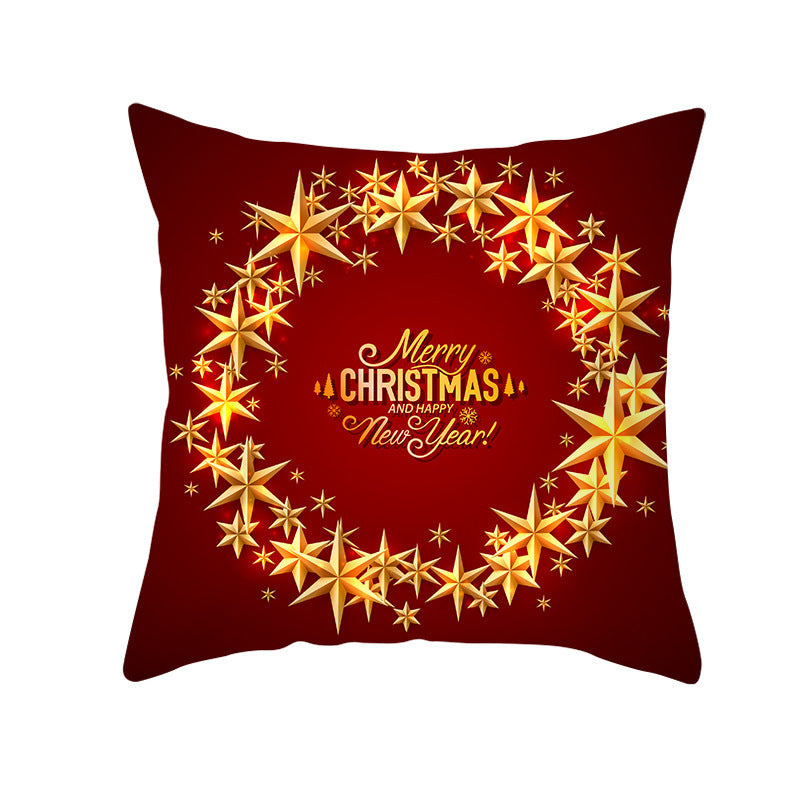 Santa Elk Pillow Cover Lumbar Pillow Car Pattern