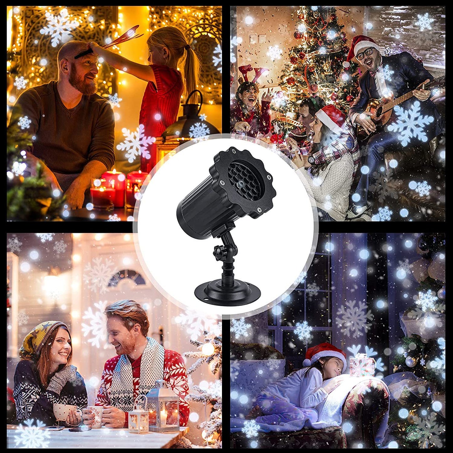 LED Christmas Blizzard Snowflake Laser Light Snowfall Projector Moving Snow Garden Laser Projectors Lamp For New Year Party Decor Lawn Lamps