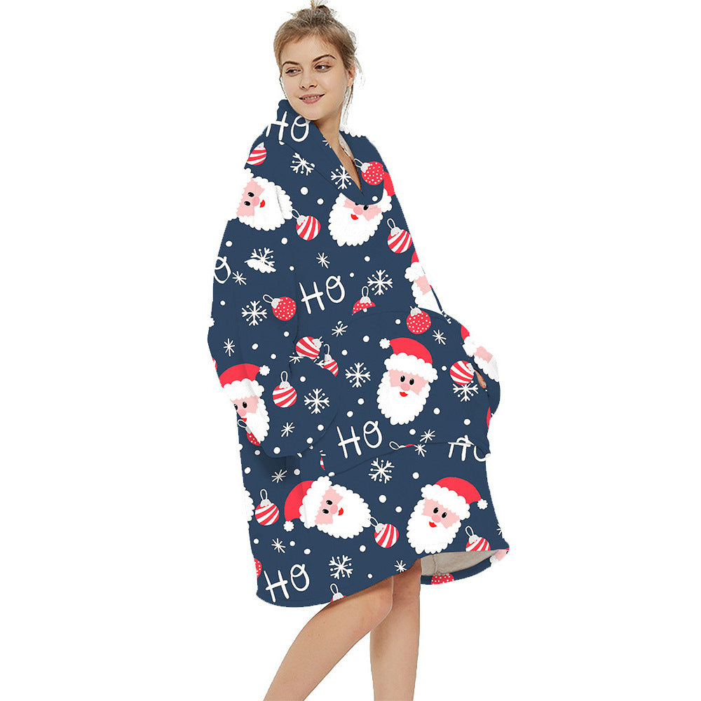 🌟 Cozy Cotton Flocking Pajamas Blanket Hoodie – Perfect for Staying Warm and Stylish! 🌟