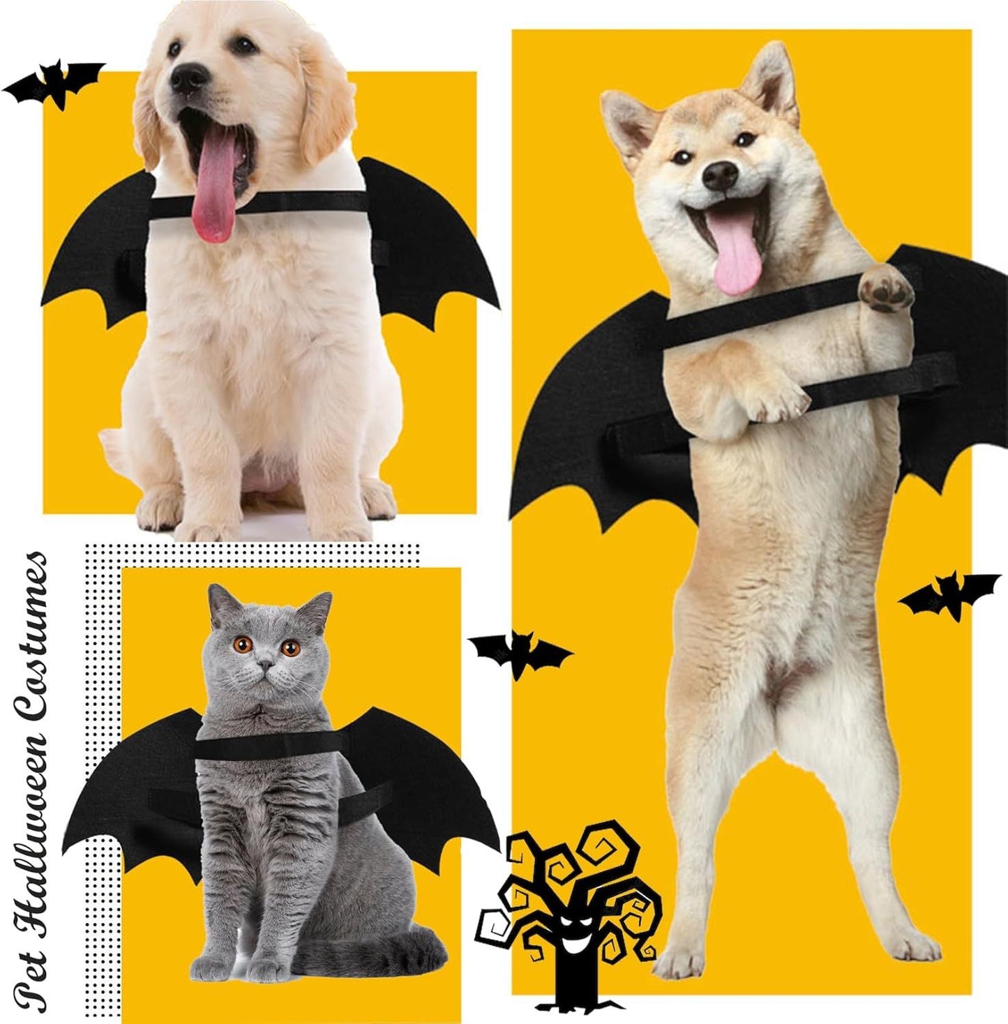 Mysterious Bat Wings Dog Halloween Costume🦇 – Let Your Pup Pinch the Spotlight! 🎃👻