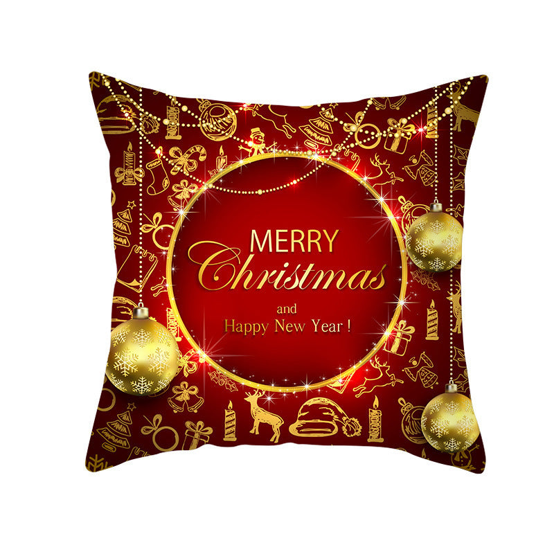 Santa Elk Pillow Cover Lumbar Pillow Car Pattern