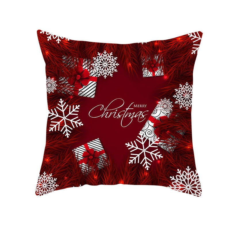 Santa Elk Pillow Cover Lumbar Pillow Car Pattern