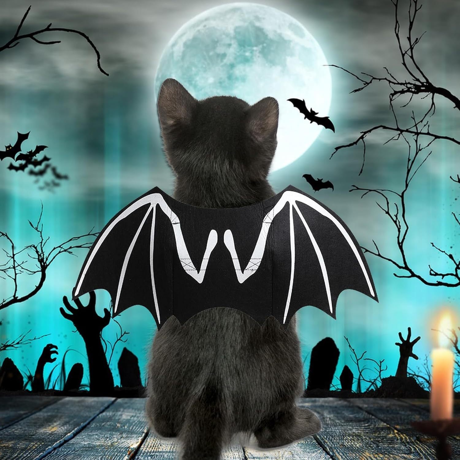 Dog Halloween Costumes Dog Bat Costume Cool Luminous Skeleton Bone Bat Wings Pets Cosplay Costumes Dress Up Apparel For Small Medium Large Cats And Dogs