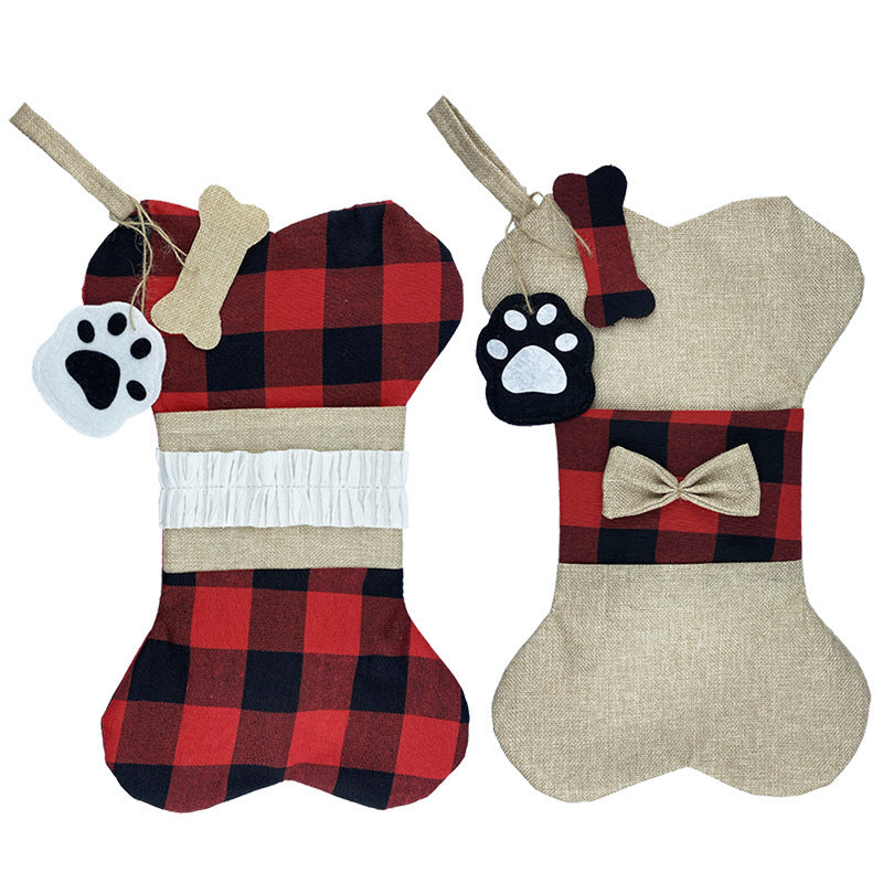 Pet Bones Christmas Decoration Socks