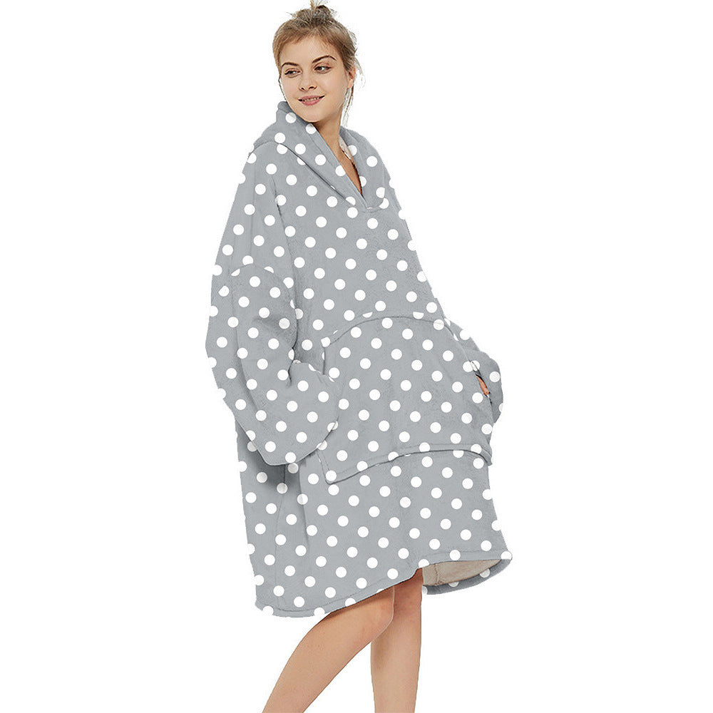 🌟 Cozy Cotton Flocking Pajamas Blanket Hoodie – Perfect for Staying Warm and Stylish! 🌟