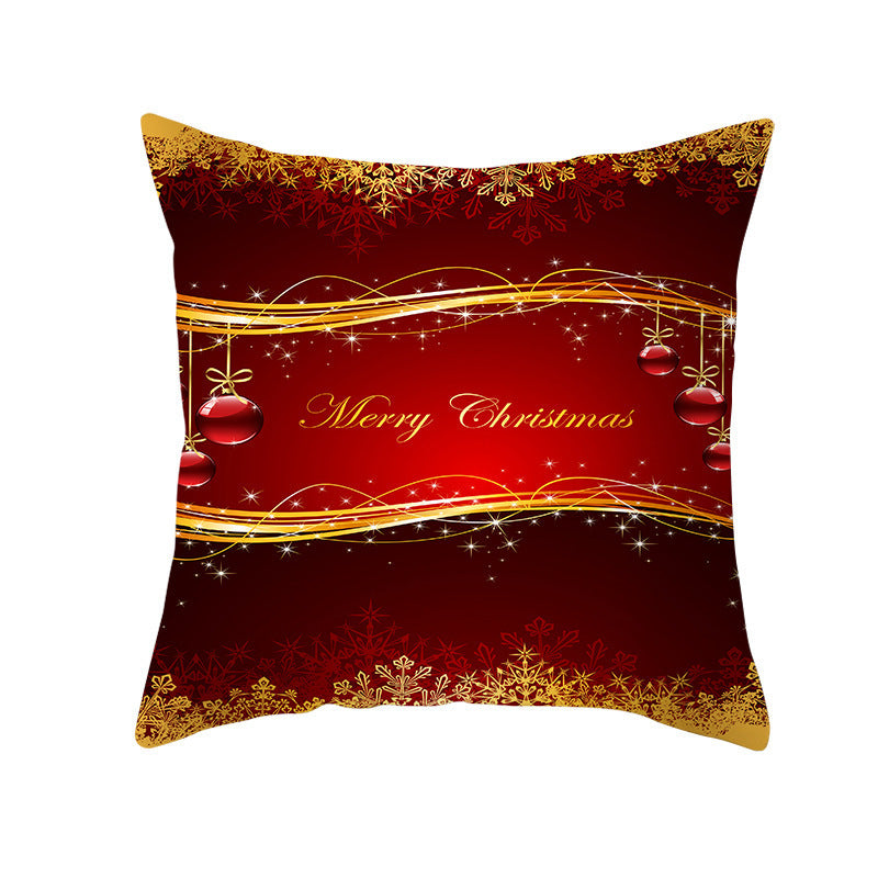 Santa Elk Pillow Cover Lumbar Pillow Car Pattern