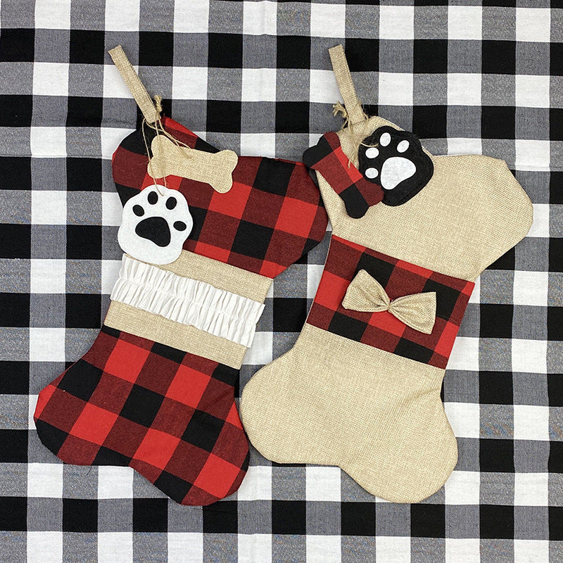 Pet Bones Christmas Decoration Socks