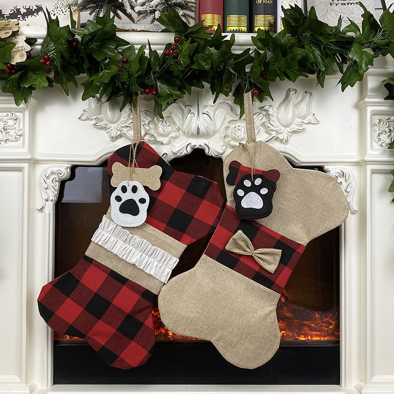 Pet Bones Christmas Decoration Socks