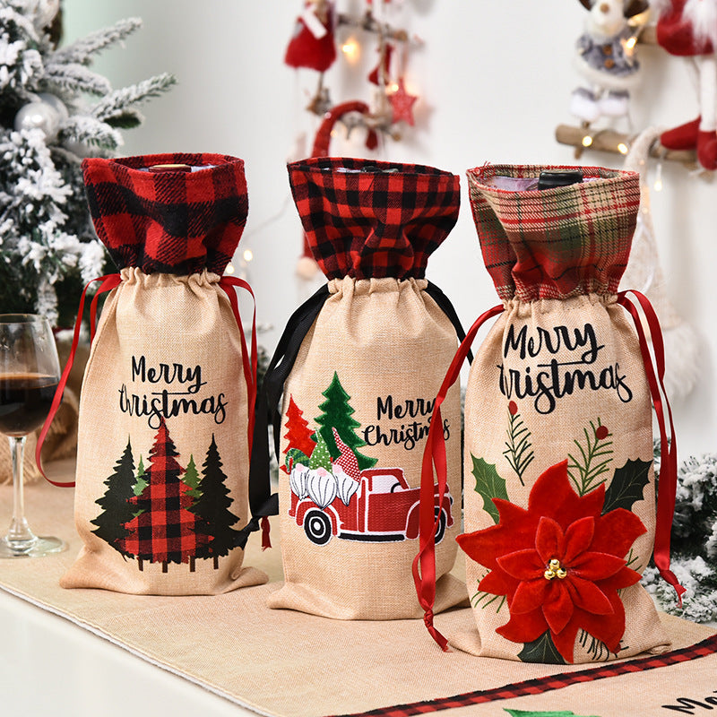 Christmas decoration wine bottle cover