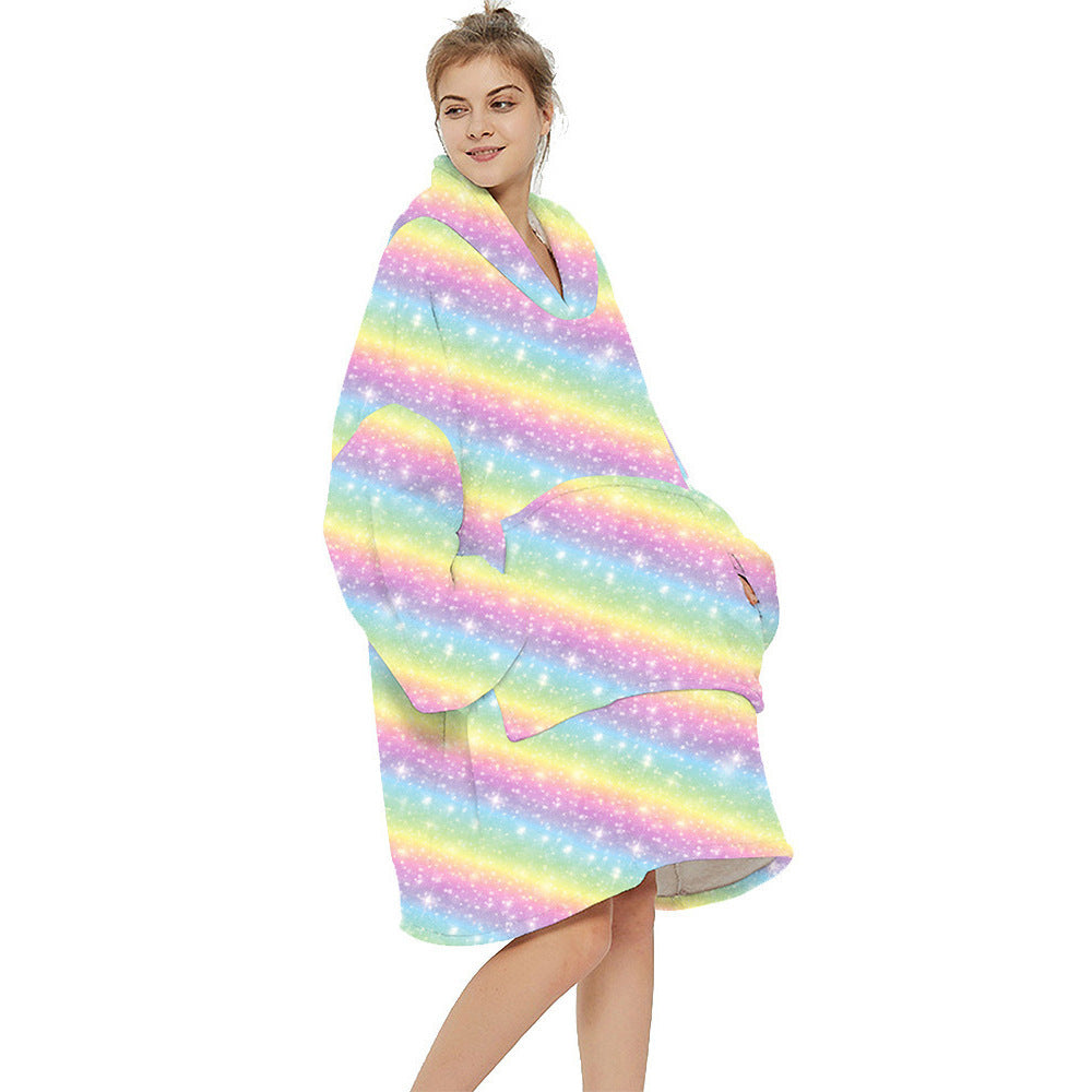 🌟 Cozy Cotton Flocking Pajamas Blanket Hoodie – Perfect for Staying Warm and Stylish! 🌟