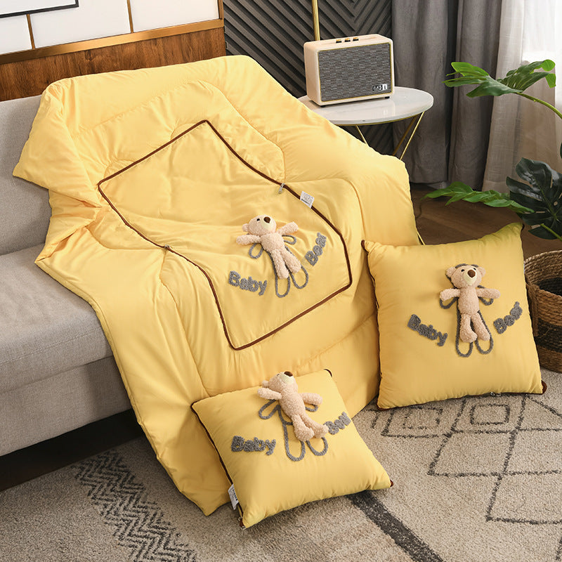 Three-dimensional Cartoon Bear Pillow And Quilt Pillow