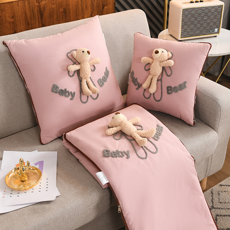 Three-dimensional Cartoon Bear Pillow And Quilt Pillow