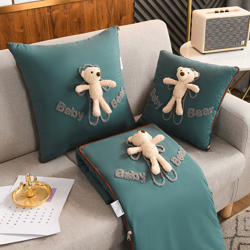 Three-dimensional Cartoon Bear Pillow And Quilt Pillow