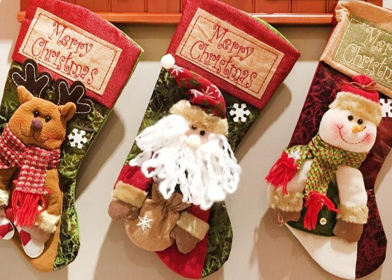 Santa, Snowman, Reindeer Classic Christmas Stockings