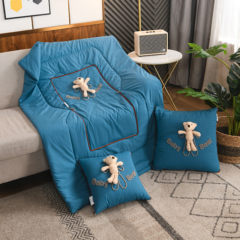 Three-dimensional Cartoon Bear Pillow And Quilt Pillow