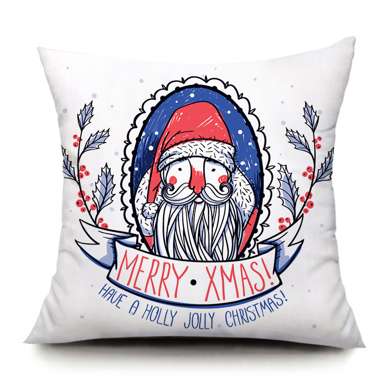 Santa Elk Pillow Cover Lumbar Pillow Car Pattern