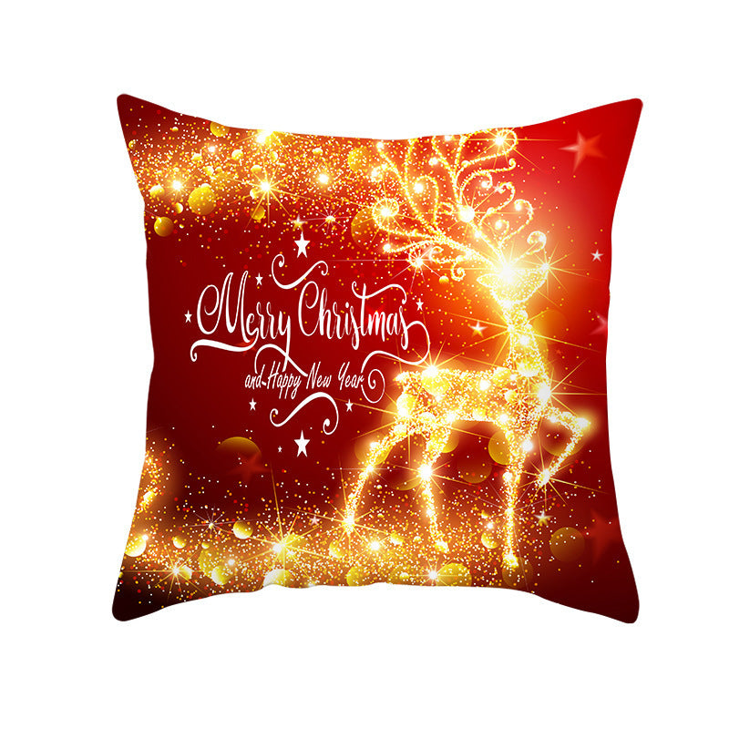 Santa Elk Pillow Cover Lumbar Pillow Car Pattern