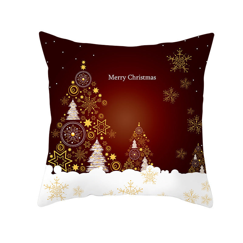 Santa Elk Pillow Cover Lumbar Pillow Car Pattern