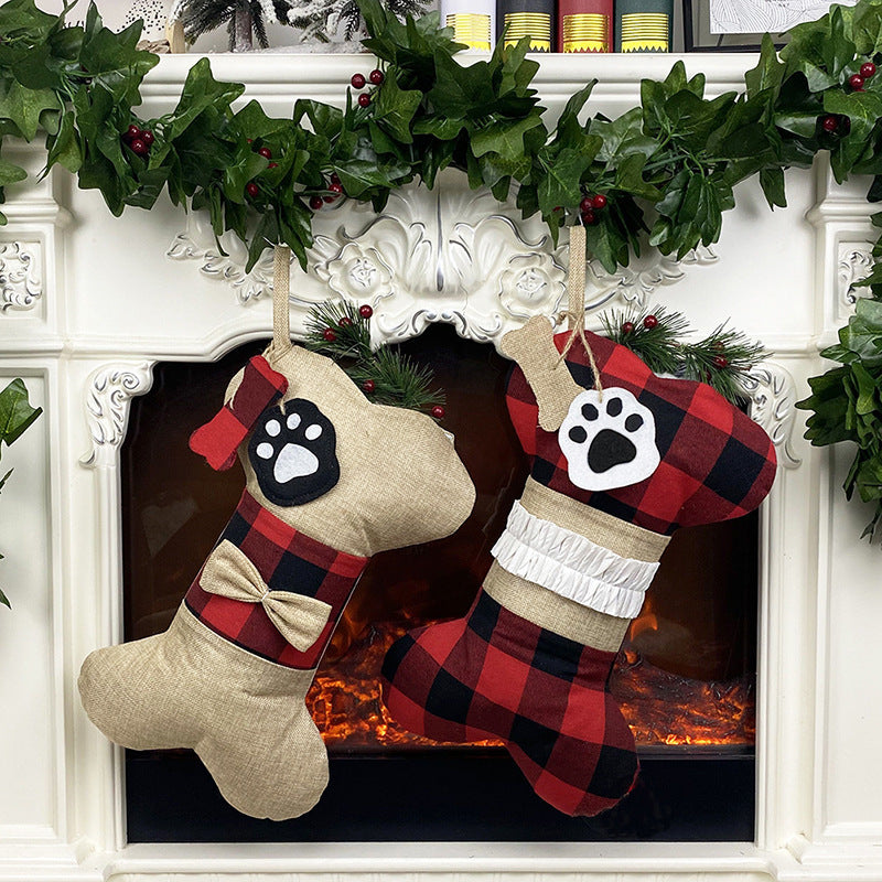 Pet Bones Christmas Decoration Socks