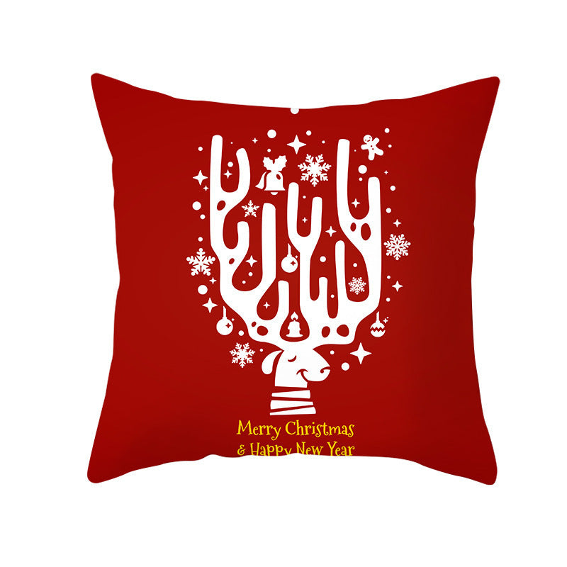 Santa Elk Pillow Cover Lumbar Pillow Car Pattern