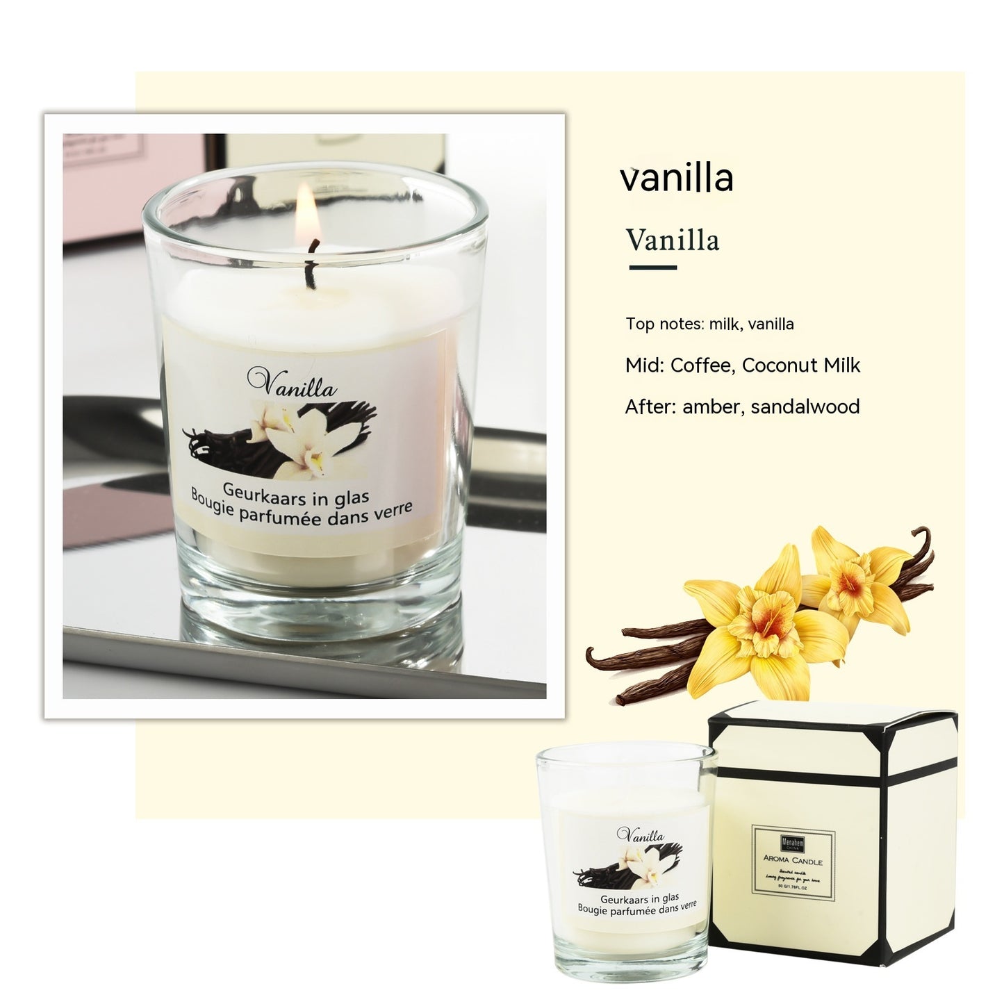 Plant Candles Aromatherapy Glass Romantic Fragrance