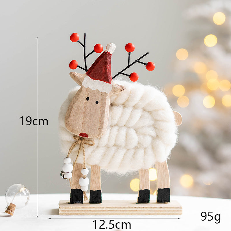 Christmas Fabric Sheep Tabletop Decorations Wool Felt Nordic Wool