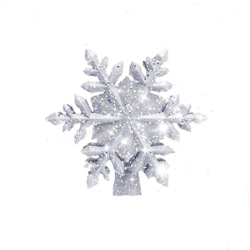 Christmas Tree Topper Star Lighted 3D Glitter Silver Snow Tree Toppers Snowflake Projector