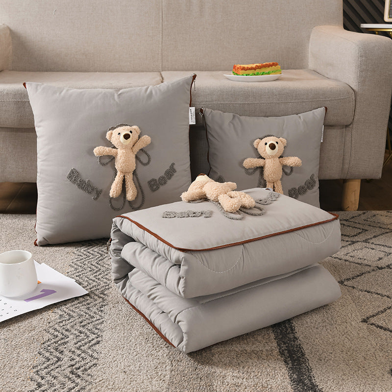 Three-dimensional Cartoon Bear Pillow And Quilt Pillow