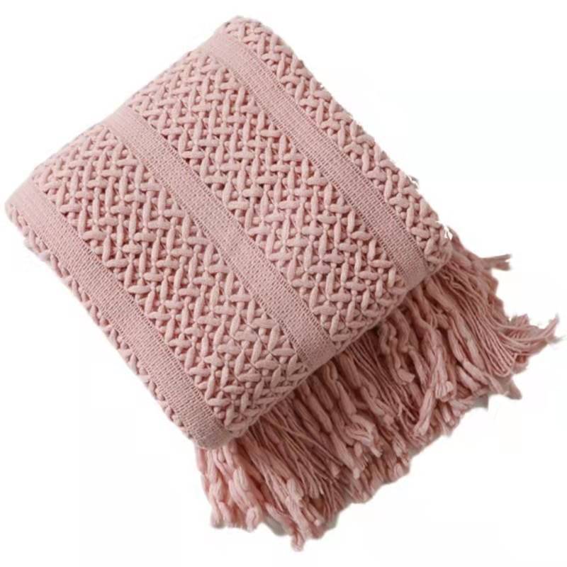 Sofa Blanket Bed Runner Solid Color Office Blanket Knitted Small Blanket Decoration B & B Bed Blanket