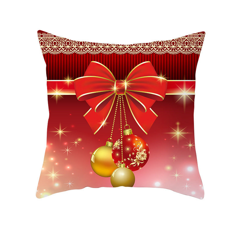 Santa Elk Pillow Cover Lumbar Pillow Car Pattern